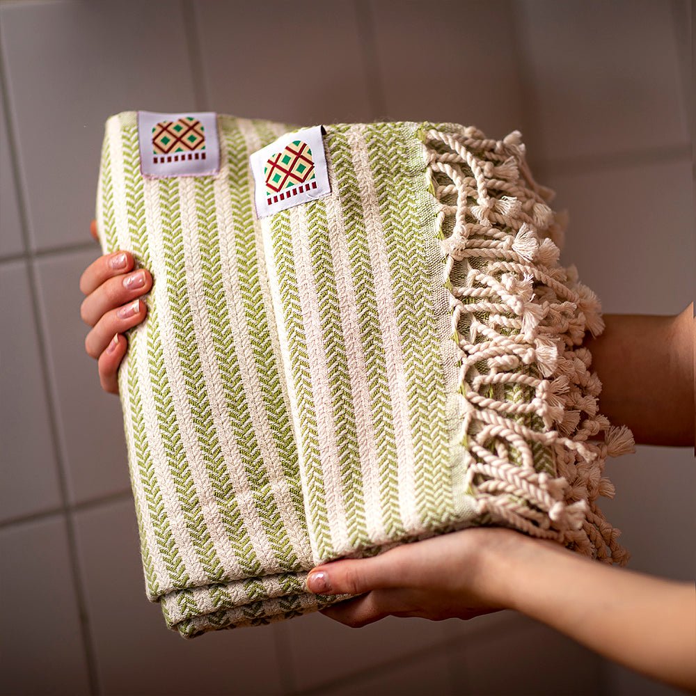 Bavlnený uterák a osuška Portokala III - zelená sada