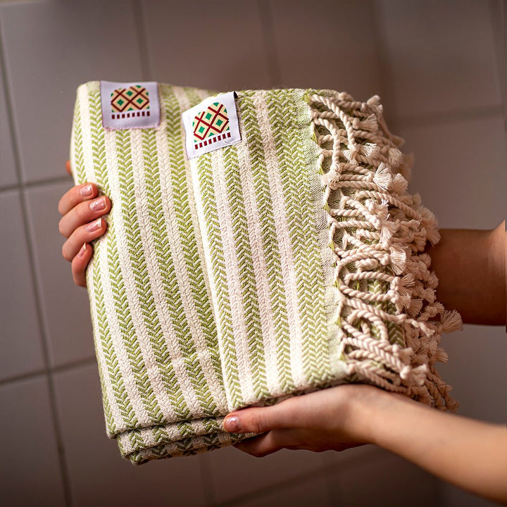 Bavlnený uterák a osuška Portokala III - zelená sada Bavlnený uterák a osuška Portokala III - zelená sada