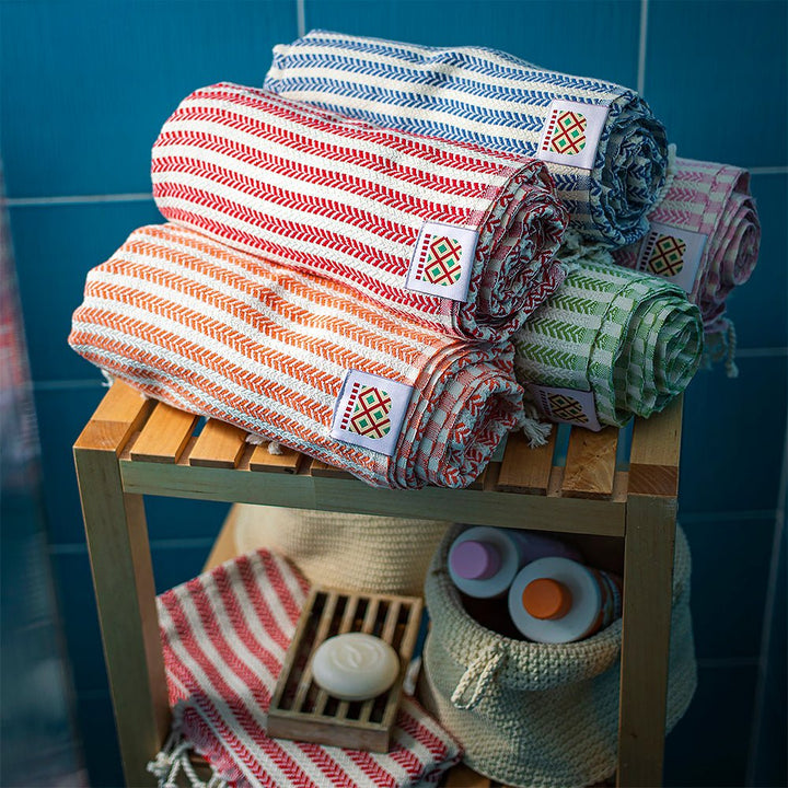 Bavlnená osuška a uterák Portokala VI - žltá sada Bavlnená osuška a uterák Portokala VI - žltá sada