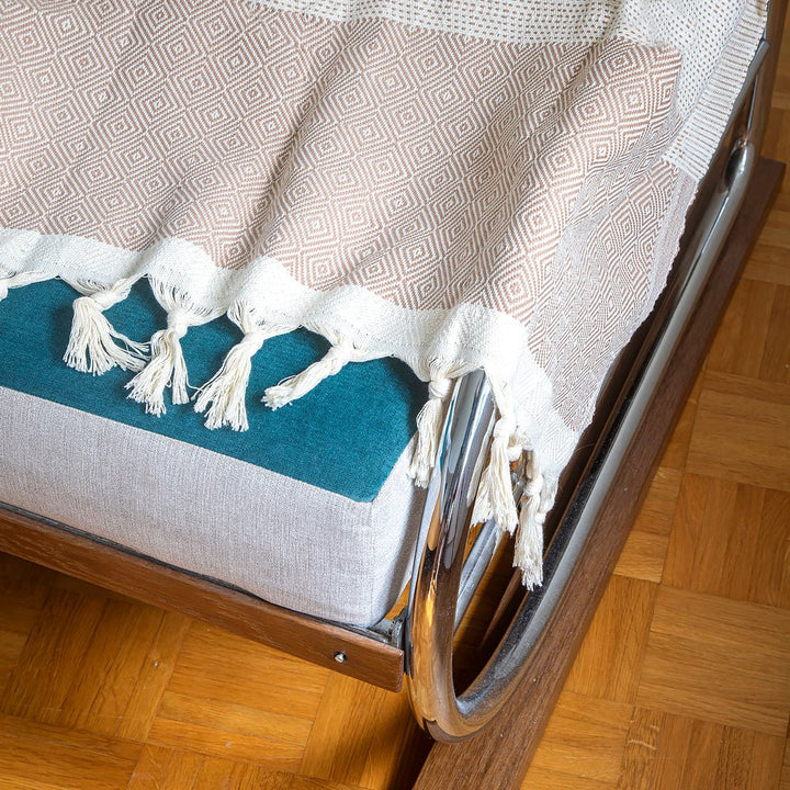 Bavlněný přehoz Nefes VI - pískově hnědá Bavlněný přehoz Nefes VI - pískově hnědá