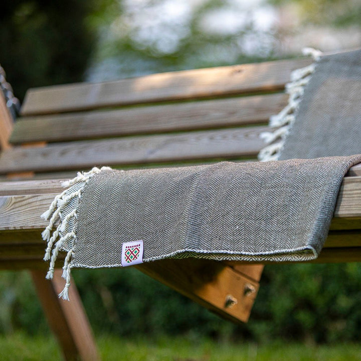 Handwoven wool blanket Nara IV - light green natural dyed Handwoven wool blanket Nara IV - light green natural dyed