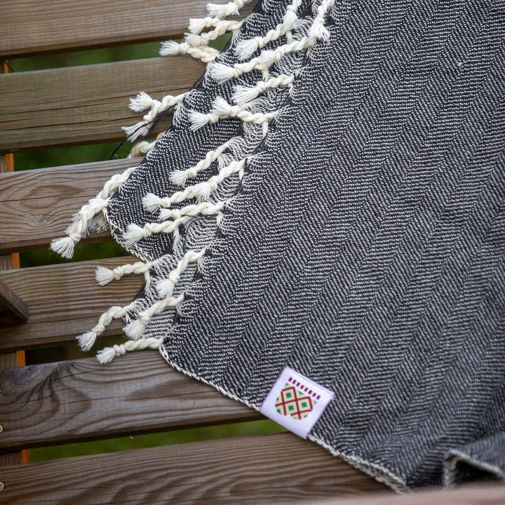 Handwoven wool blanket Nara IV - light green natural dyed Handwoven wool blanket Nara IV - light green natural dyed