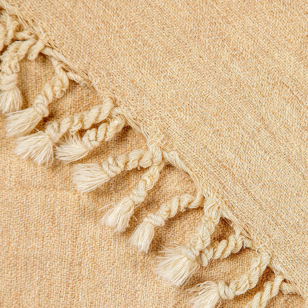 Handgewebte Wolldecke Nara VI - beige