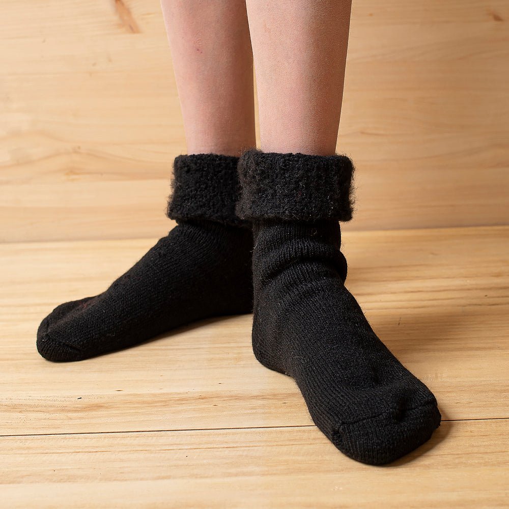 Satz von 3 Paar Wollsocken "Linsen" gemustert 90% Wolle