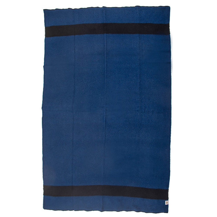 Thick wool blanket Rainbow XII - dark blue with black stripe on both ends Thick wool blanket Rainbow XII - dark blue with black stripe on both ends