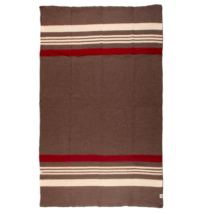Dicke Wolldecke Rainbow XXII - braun mit weißen und roten Streifen EXTRA LONG Dicke Wolldecke Rainbow XXII - braun mit weißen und roten Streifen EXTRA LONG