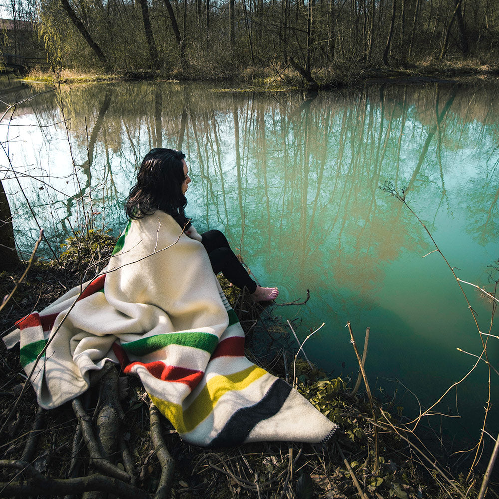 Thick wool blanket Rainbow I - rainbow