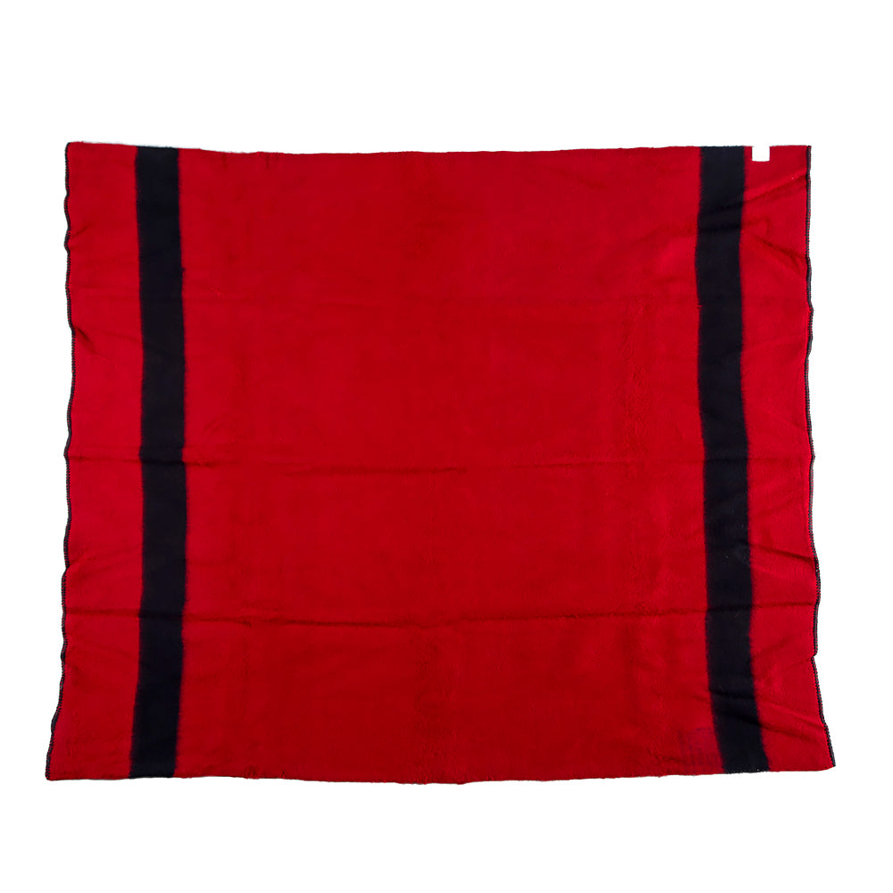 Dicke Wolldecke Rainbow VI - rot mit schwarzem Streifen an beiden Enden