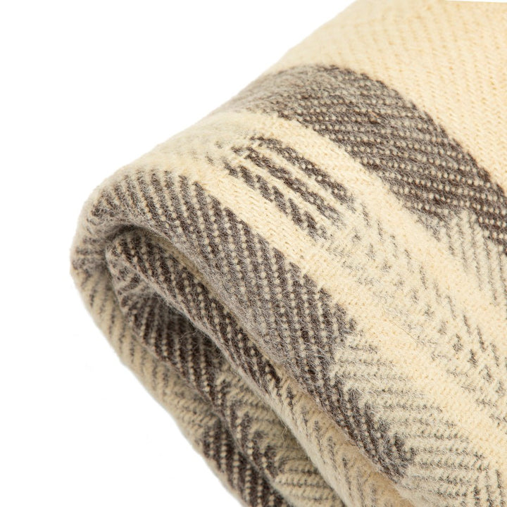 Vlněná deka Abata z nebarvené vlny II - bílá s šedým pruhem Vlněná deka Abata z nebarvené vlny II - bílá s šedým pruhem