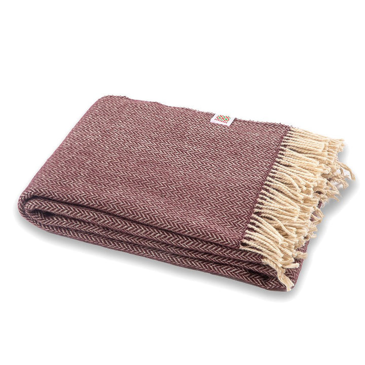 Vlněná deka Elma XV - tmavá bordó VELKÁ Vlněná deka Elma XV - tmavá bordó VELKÁ