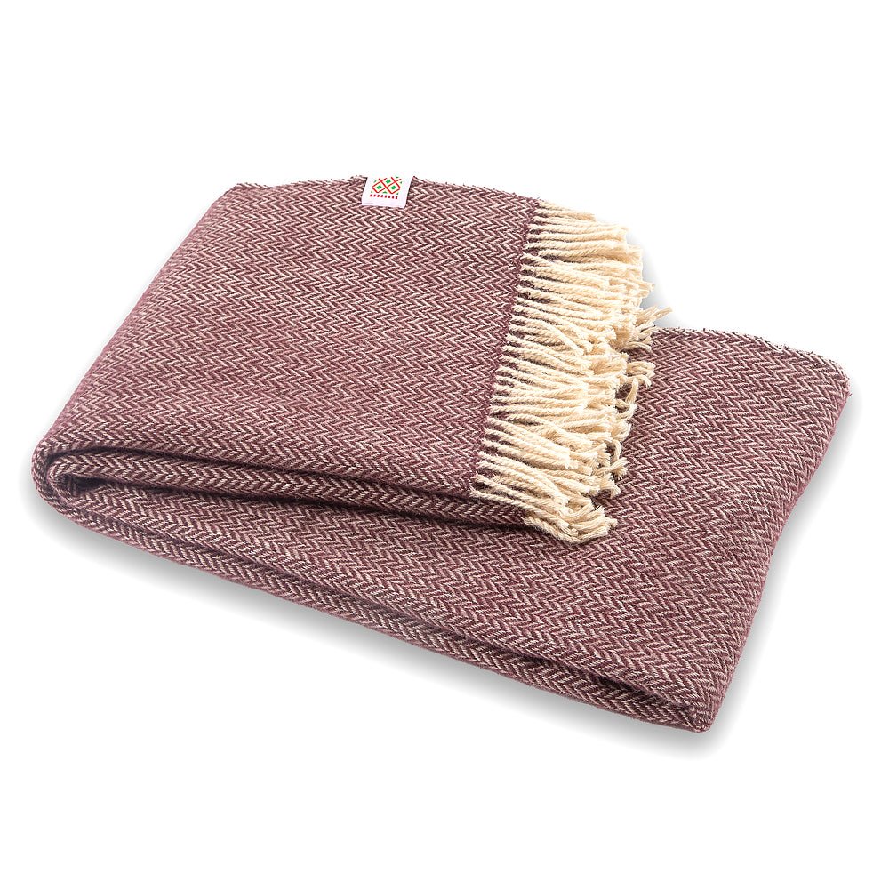 Vlněná deka Elma XV - tmavá bordó VELKÁ