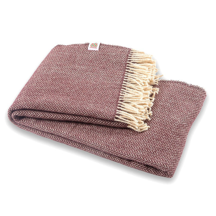 Vlněná deka Elma XV - tmavá bordó VELKÁ Vlněná deka Elma XV - tmavá bordó VELKÁ