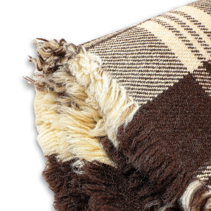 Μάλλινη κουβέρτα Rodopa I - φυσικό άβαφο λευκό και καφέ μαλλί Μάλλινη κουβέρτα Rodopa I - φυσικό άβαφο λευκό και καφέ μαλλί