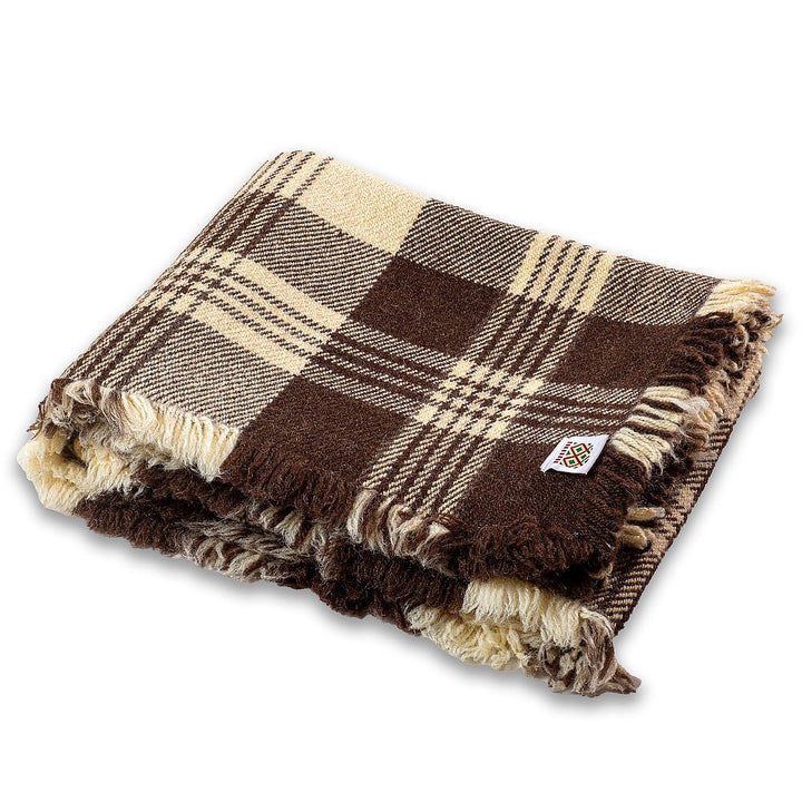 Μάλλινη κουβέρτα Rodopa I - φυσικό άβαφο λευκό και καφέ μαλλί Μάλλινη κουβέρτα Rodopa I - φυσικό άβαφο λευκό και καφέ μαλλί