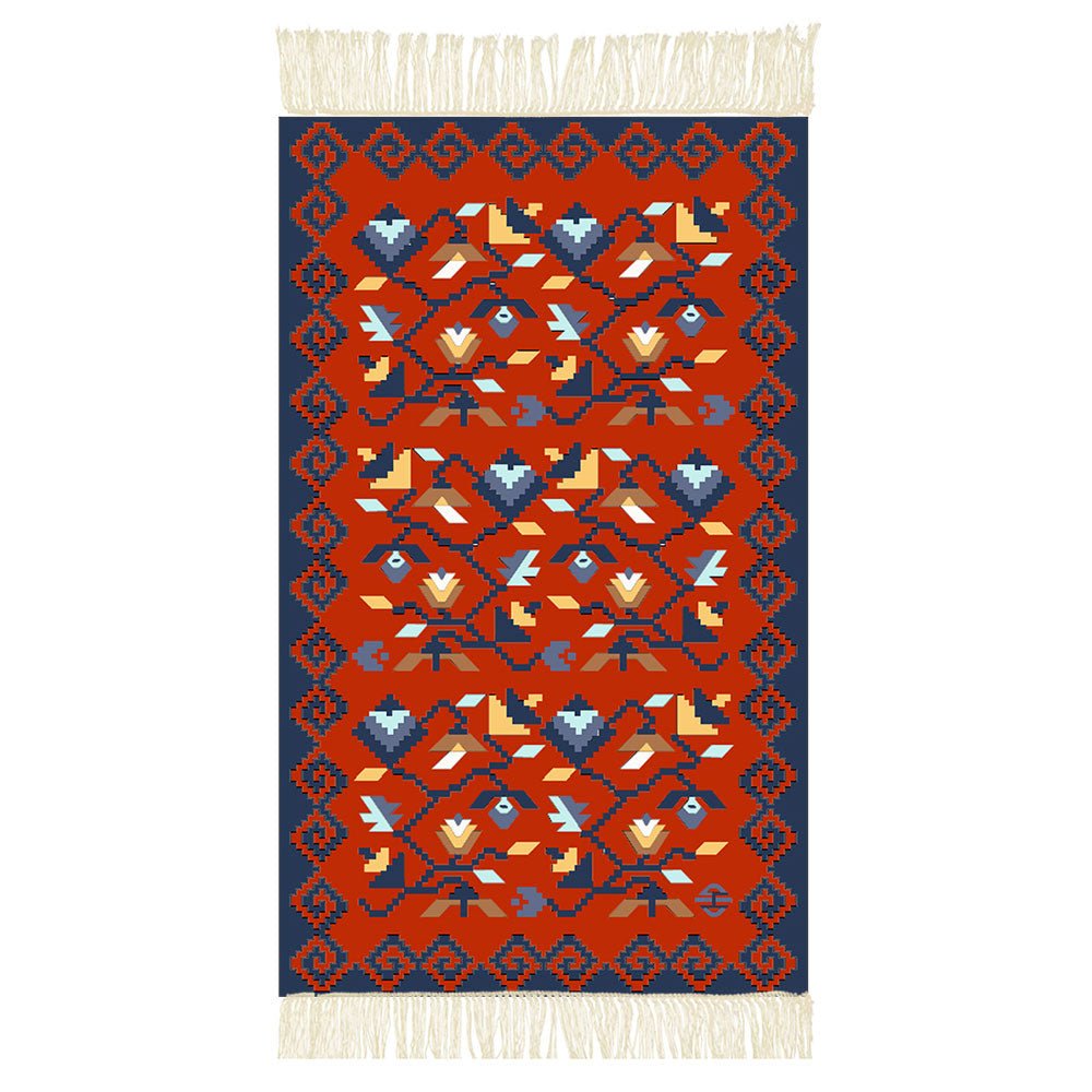 Vlněný Kilim "Jarní vinná réva"