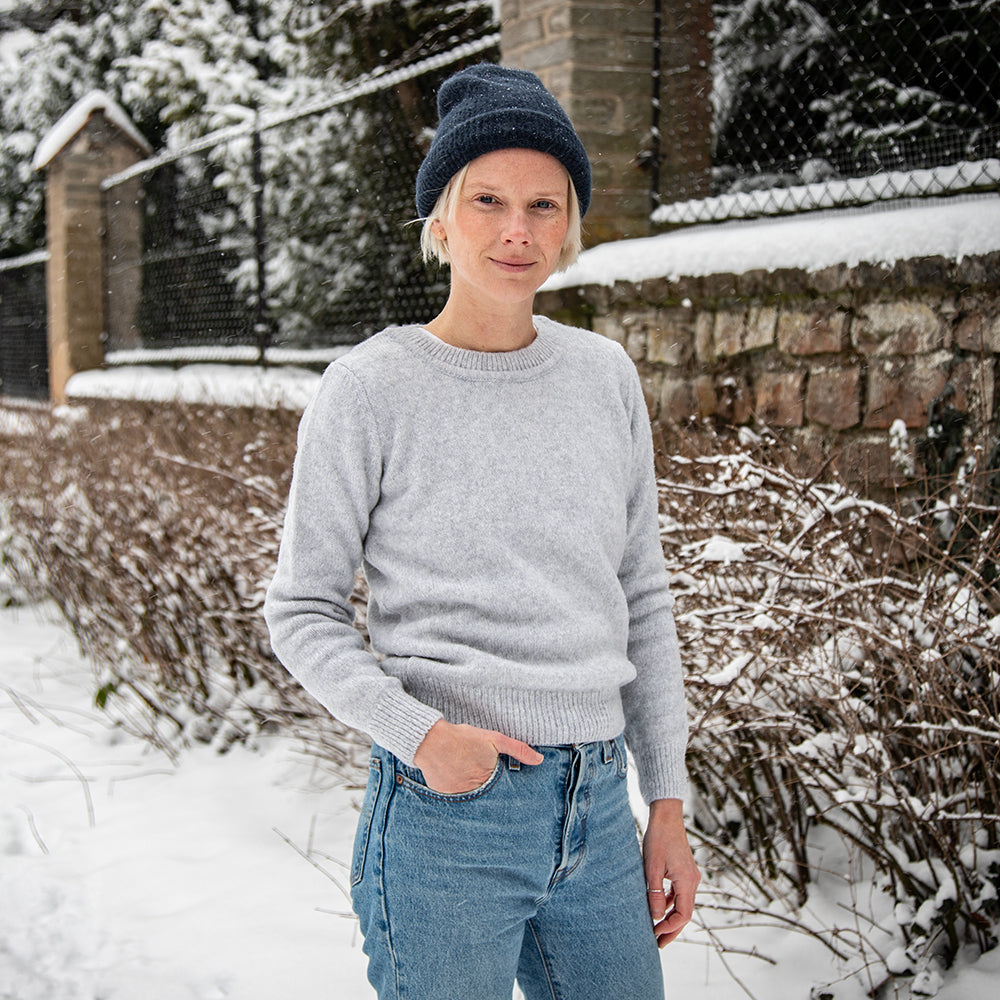 Γυναικείο μάλλινο πουκάμισο από μαλλί μερίνο II - μπεζ