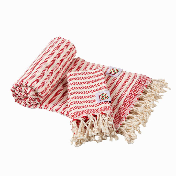 red cotton towel