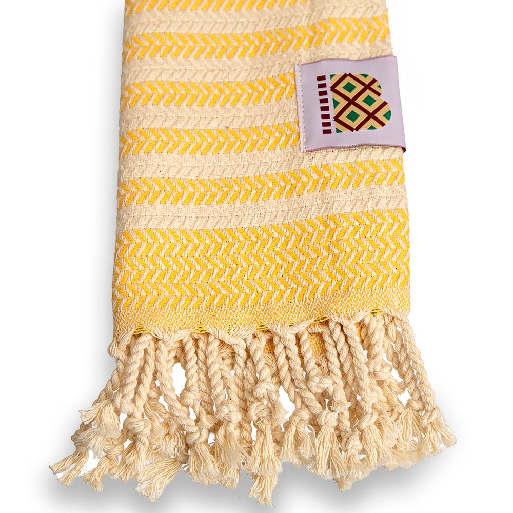 Cotton bath towel and towel Portokala 6 - yellow set | cotton hand towels​​​​ | Balkanova
