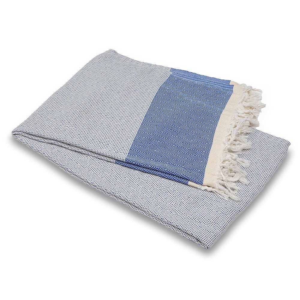 Cotton bedspread Nefes I - royal blue-Balkanova