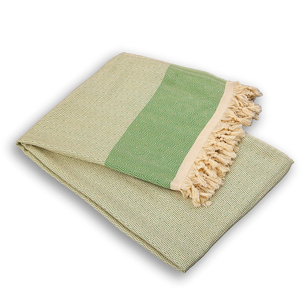 Bedspreads over the double bed