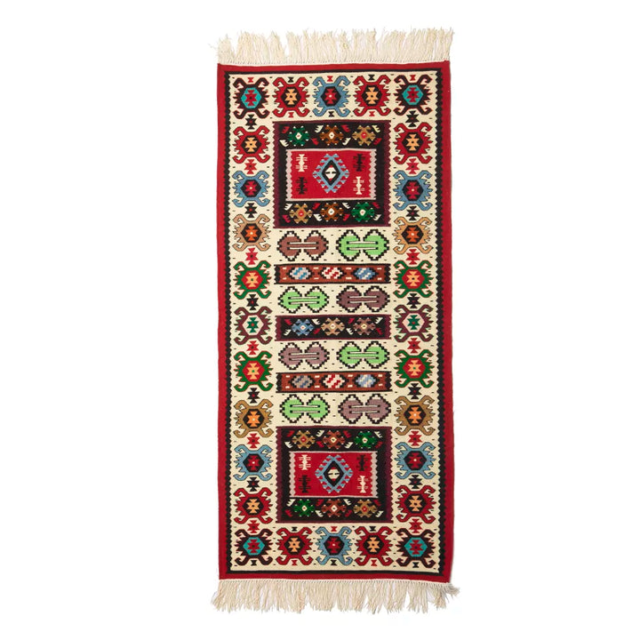 Kilim aus Wolle mehrfarbig "Nester"