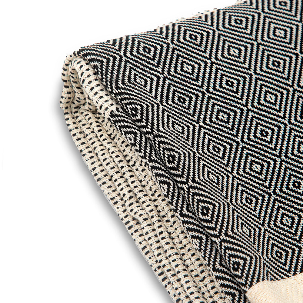 Cotton bedspread Nefes II - night black