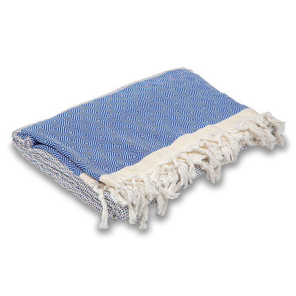 Cotton bedspread Nefes I - royal blue