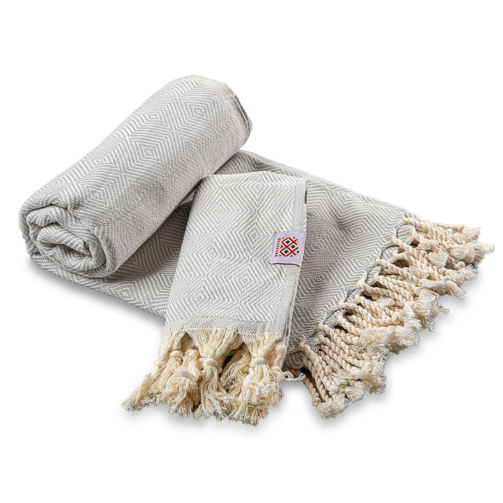 Baumwollhandtuch und Handtuch Portokala IX - silberblaues Set
