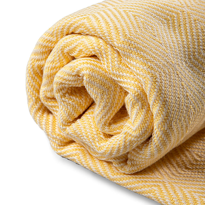 Baumwollhandtuch und Handtuch Portokala VIII - citringelb Set