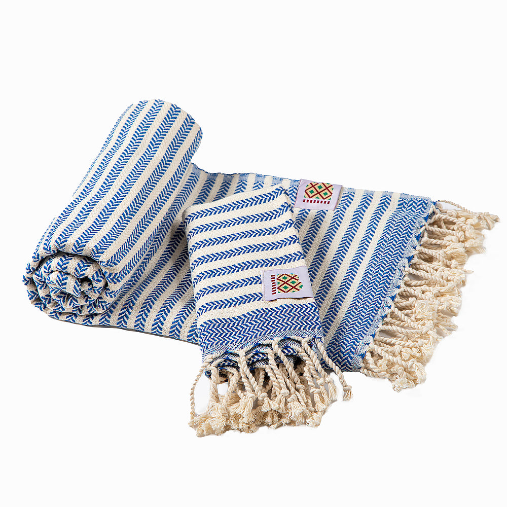 blue towel