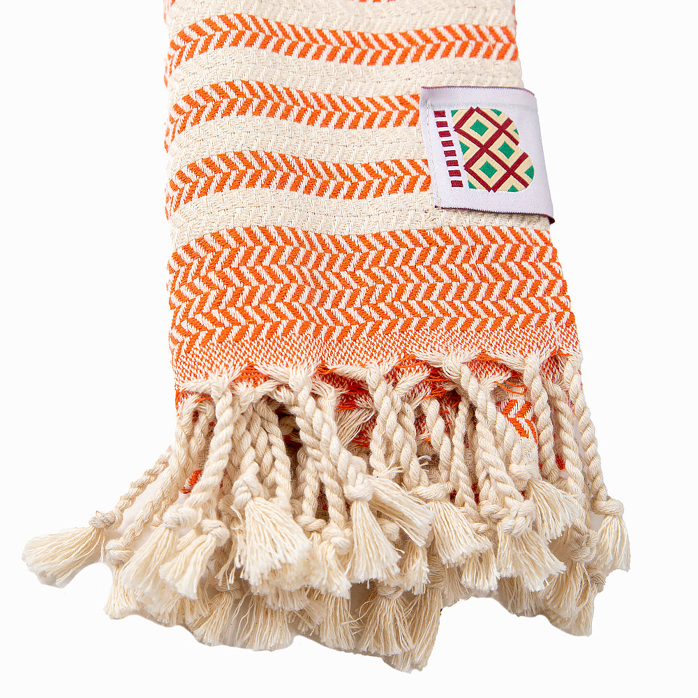 Baumwollhandtuch und Handtuch Portokala II - orangefarbenes Set