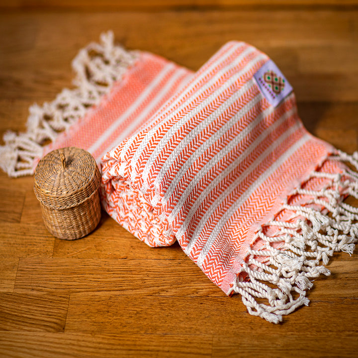 Baumwollhandtuch und Handtuch Portokala II - orangefarbenes Set