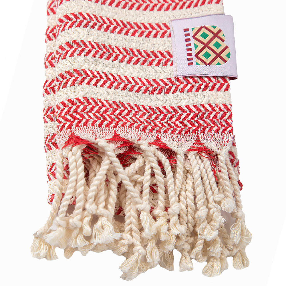 Baumwollhandtuch und Handtuch Portokala IV - rotes Set