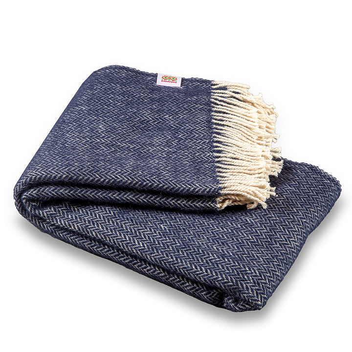 Wolldecke Elma VII - Mitternachtsblau