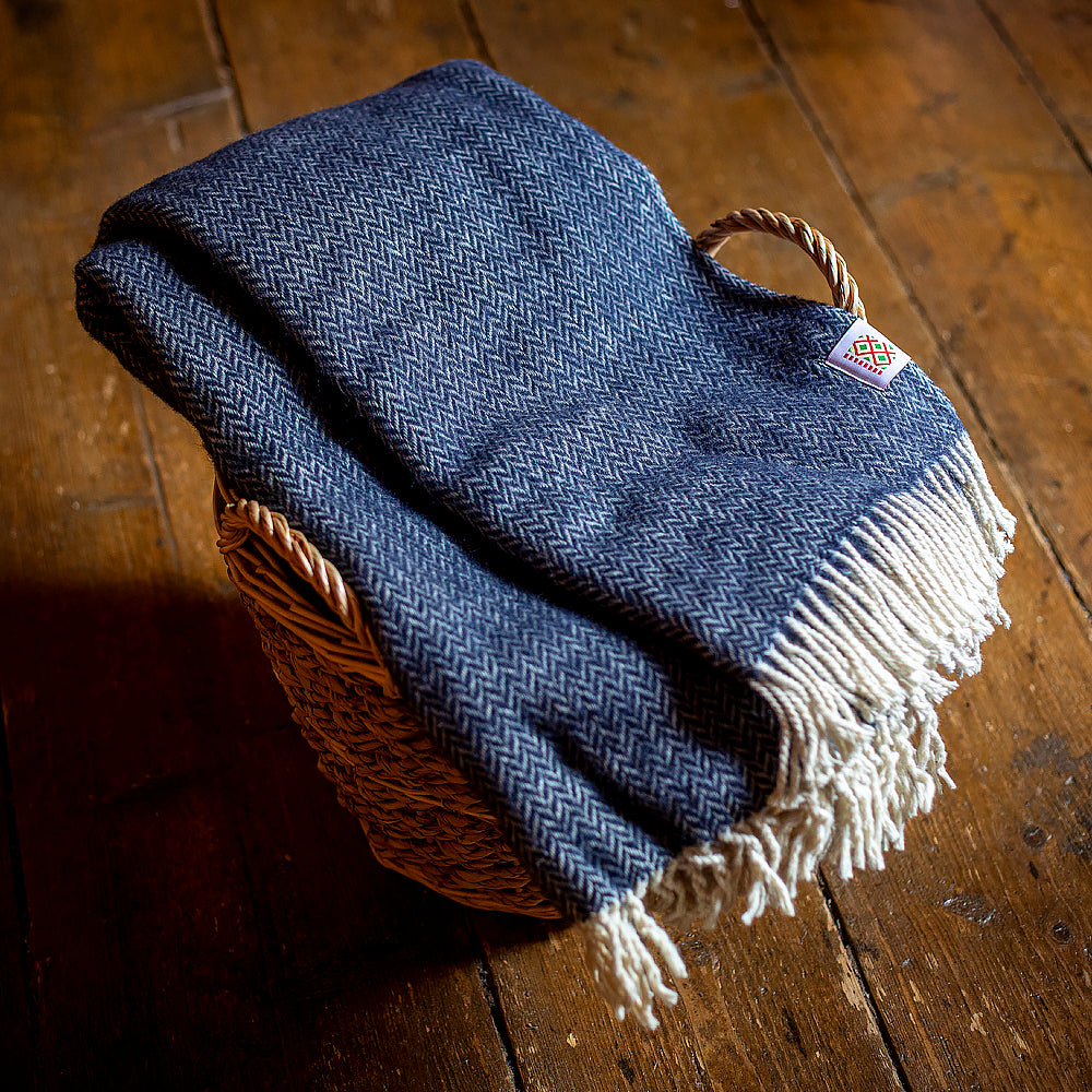 Wolldecke Elma VII - Mitternachtsblau