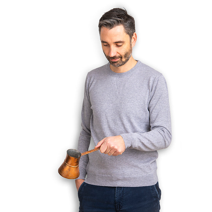Herren Pullover aus Merinowolle IV - hellgrau