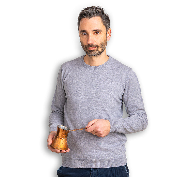 Herren Pullover aus Merinowolle IV - hellgrau