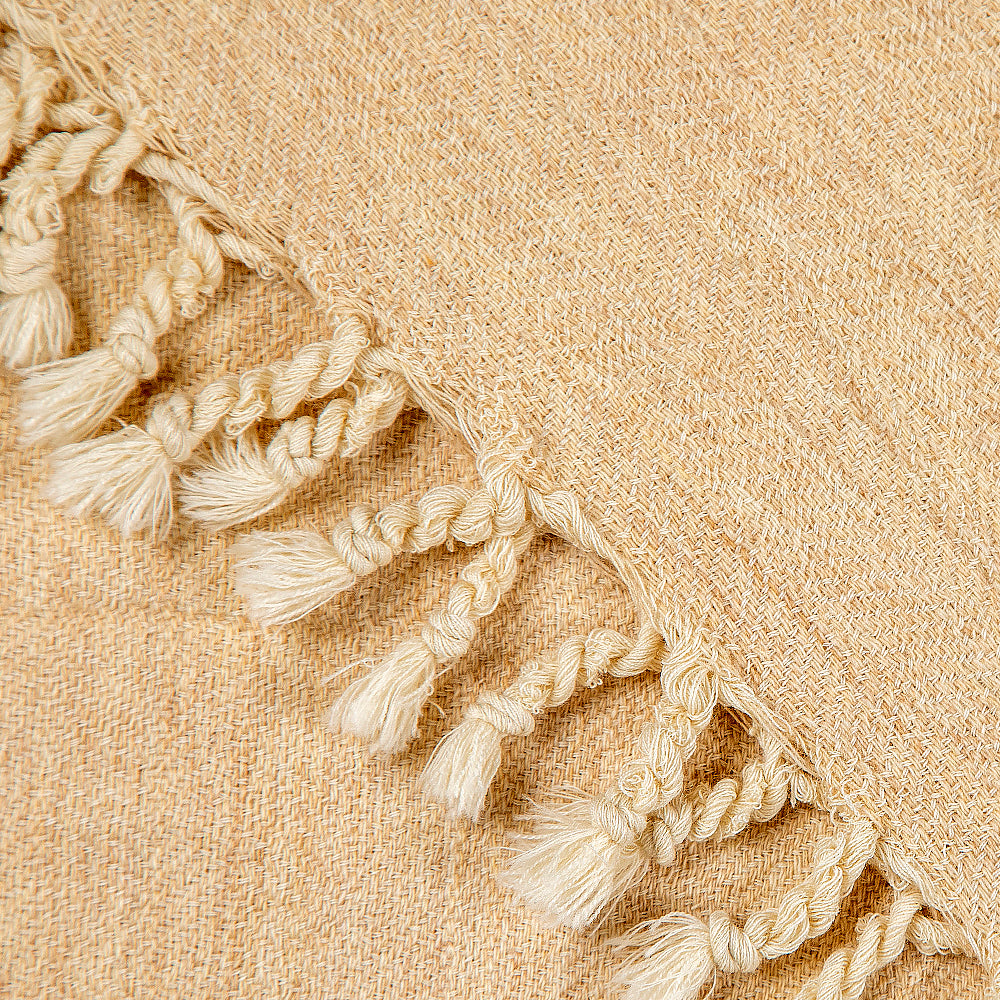 Handgewebte Wolldecke Nara VI - beige