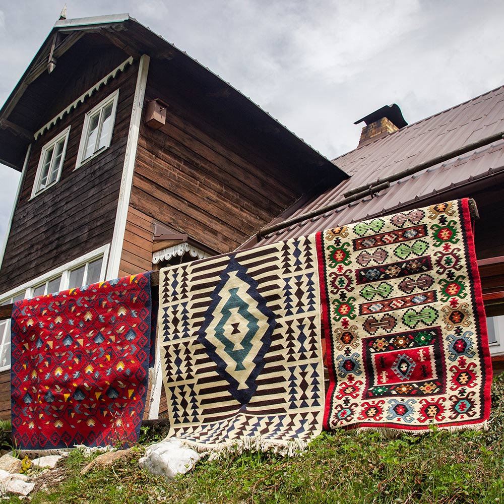 wool kilims from the Balkans