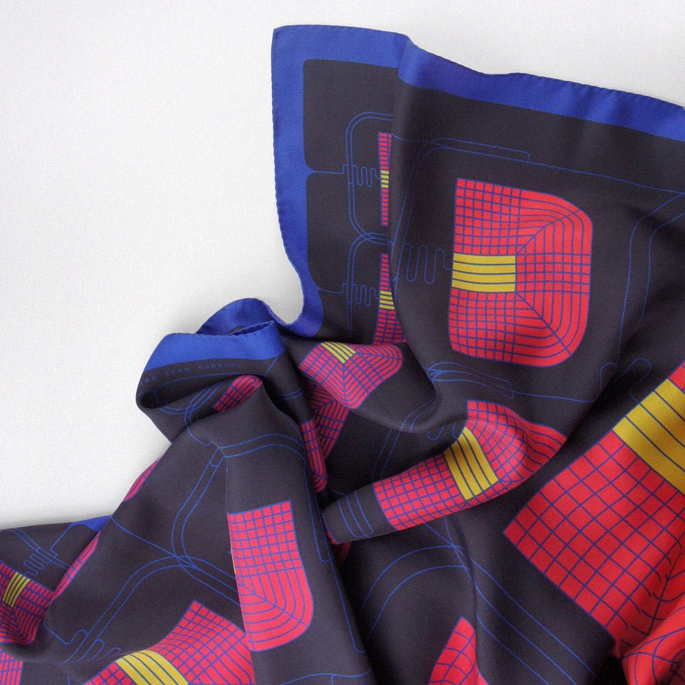 Silk scarf III red and black-Balkanova