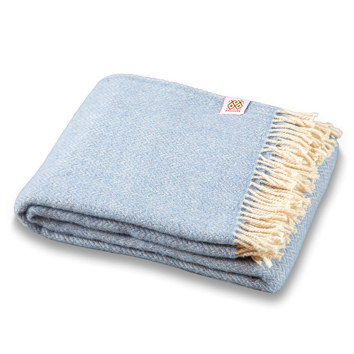 Wolldecke Elma VI - eisblau