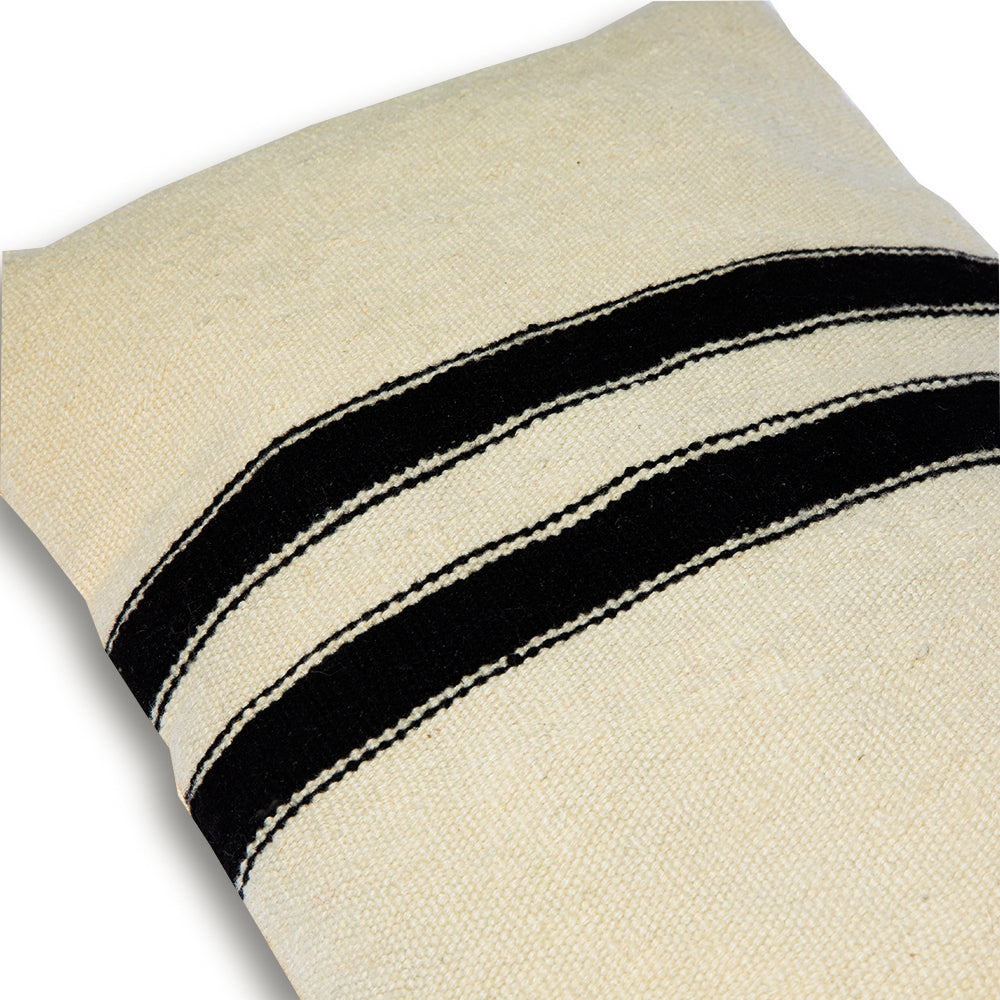 kilim type pillow case white black stripes - Balkanova