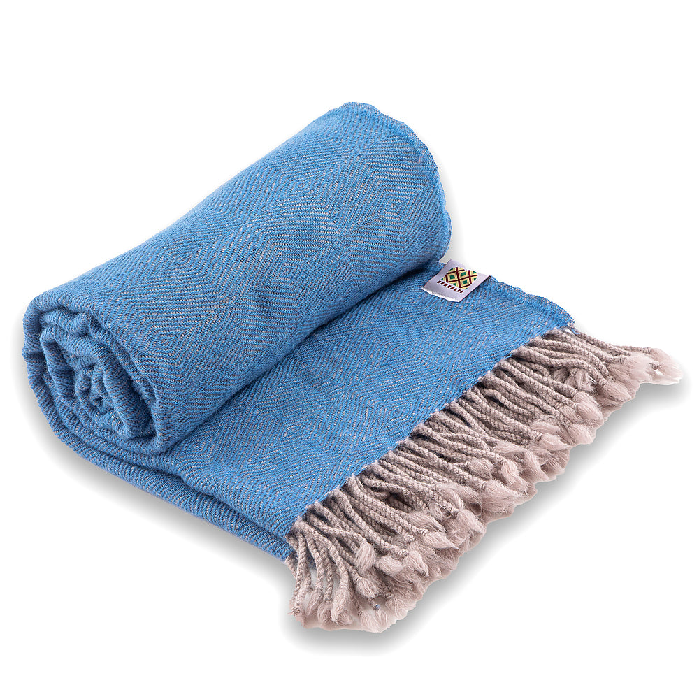 Wolldecke Kostadina Merino - blau