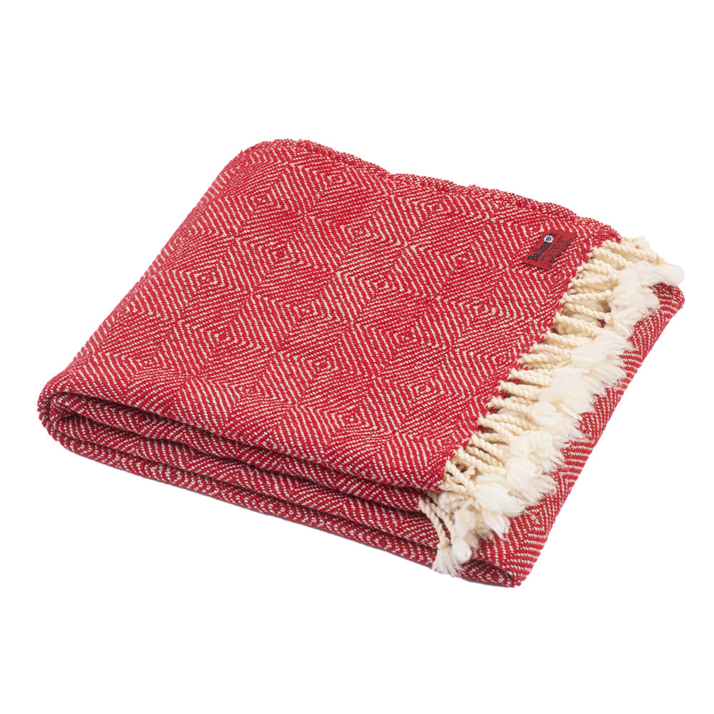 Vlněná deka Kostadina merino - červená-Balkanova