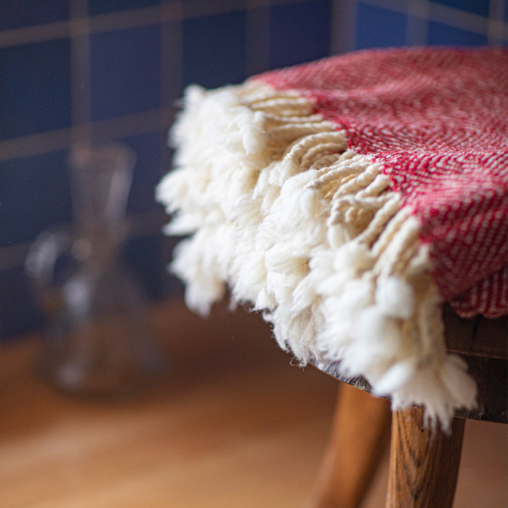 Vlněná deka Kostadina merino - červená-Balkanova