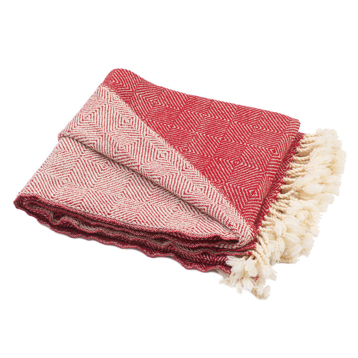 Vlněná deka Kostadina merino - červená-Balkanova