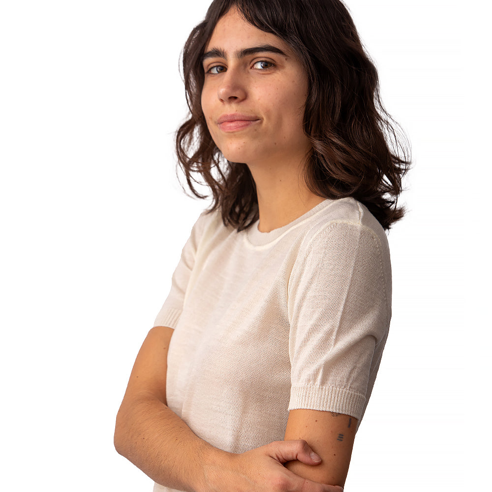 Ανδρικό πουκάμισο από μαλλί merino II - λευκό