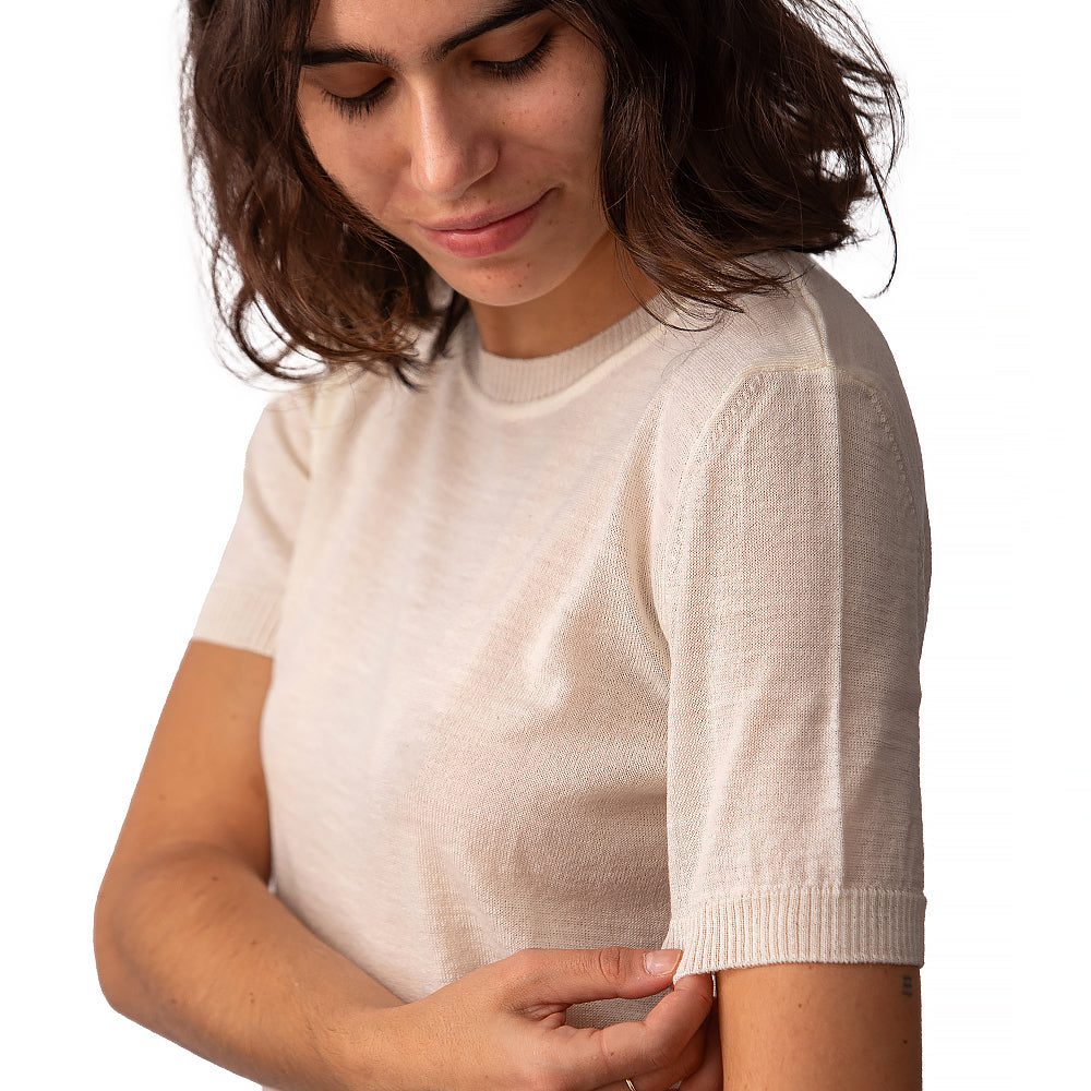 Ανδρικό πουκάμισο από μαλλί merino II - λευκό