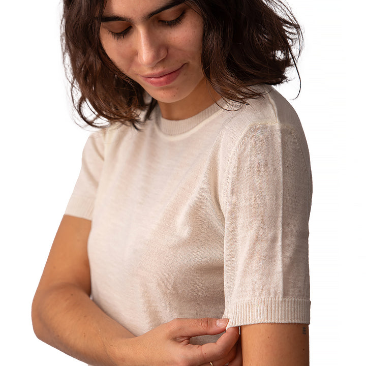 Ανδρικό πουκάμισο από μαλλί merino II - λευκό