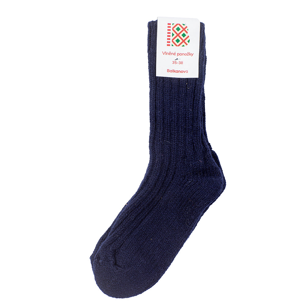 Socken aus dicker Wolle 100% Merinowolle, dunkelblau